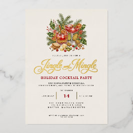 Elegant gouden Jingle en Mingle Kerstfeest Folie Feestdagenkaart