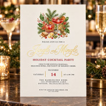 Elegant gouden Jingle en Mingle Kerstfeest