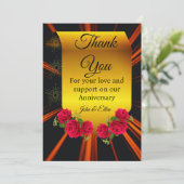 Elegant gouden Jubileum met Rozen Bedankkaart (Staand voorkant)