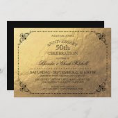 Elegant gouden jubileumfeest kaart (Voorkant / Achterkant)