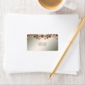 Elegant gouden juweel bloemen adreslabel etiket (Insitu)