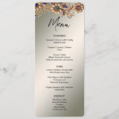 Elegant gouden juweel bloemen bruiloft menu (Voorkant)