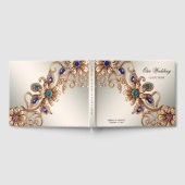 Elegant gouden juweel bloemen gastenboek (Volledig)