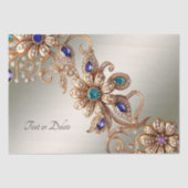 Elegant gouden juweel bloemen weefsel papier (Voorkant)