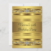 Elegant gouden juweel Vrouwen Goud 50ste Verjaarda Kaart (Voorkant)