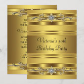 Elegant gouden juweel Vrouwen Goud 50ste Verjaarda Kaart (Voorkant / Achterkant)