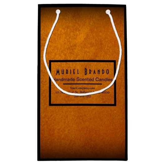 Elegant Gouden Kaars Bedrijf V4 Klein Cadeauzakje (Achterkant)