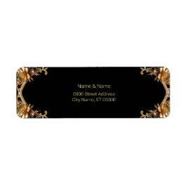 Elegant gouden kader retouradreslabel etiket