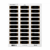Elegant gouden kader retouradreslabel etiket (Full Sheet)