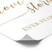 Elegant gouden kalligrafie alcohol liefdesverhaal  poster (Hoek)