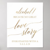 Elegant gouden kalligrafie alcohol liefdesverhaal  poster (Voorkant)