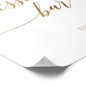 Elegant gouden kalligrafie dessertbar bord poster (Hoek)