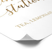 Elegant gouden kalligrafie drinkstation poster (Hoek)