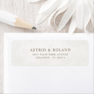 Elegant gouden kalligrafie huwelijks retouradres etiket