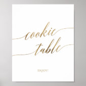 Elegant gouden kalligrafie koektafel bord poster (Voorkant)