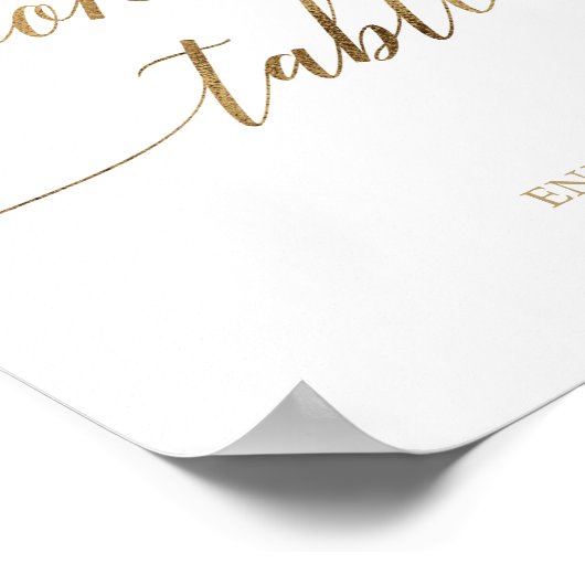 Elegant gouden kalligrafie koektafelkaart poster (Hoek)