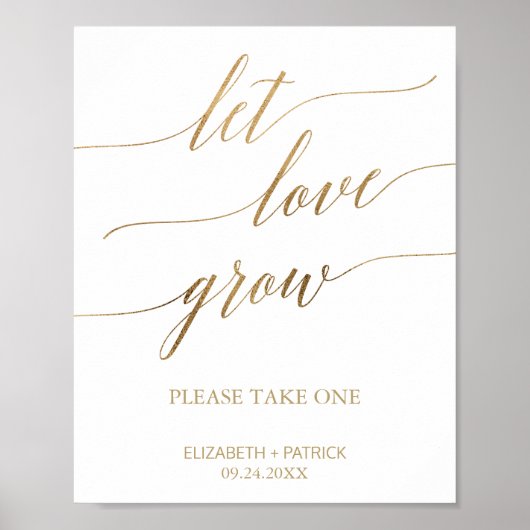 Elegant gouden kalligrafie Laat liefde groeien gun Poster (Voorkant)