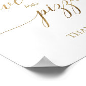 Elegant gouden kalligrafie Liefde en Pizzabord Poster (Hoek)