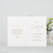 Elegant Gouden Kalligrafie Modern Huwelijksprogram (Staand voorkant)
