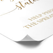 Elegant gouden kalligrafie ontsmettingsstation bor poster (Hoek)