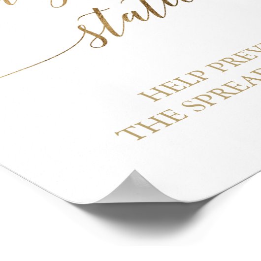 Elegant gouden kalligrafie ontsmettingsstation bor poster (Hoek)