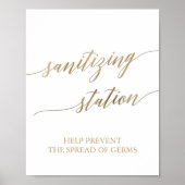 Elegant gouden kalligrafie ontsmettingsstation bor poster (Voorkant)