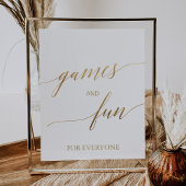 Elegant Gouden Kalligrafie Plezier en Spellen Poster