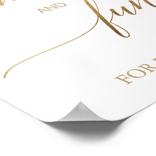 Elegant Gouden Kalligrafie Plezier en Spellen Poster (Hoek)