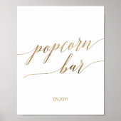 Elegant gouden kalligrafie Popcorn Bar bord Poster (Voorkant)