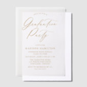 Elegant gouden kalligrafie script eindexamenfeest vellum uitnodigingen (Offset)