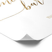 Elegant gouden kalligrafie S'mores bar bord Poster (Hoek)