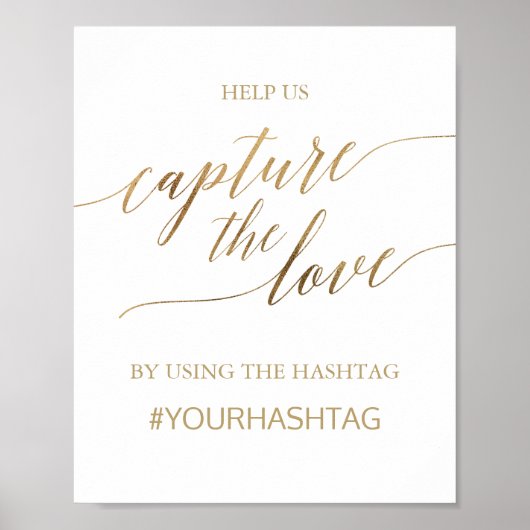 Elegant gouden kalligrafie Vang het liefdesteken Poster (Voorkant)