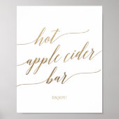 Elegant gouden kalligrafie Warm Apple Cider Bar bo Poster (Voorkant)