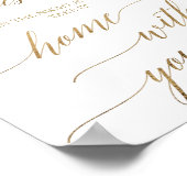 Elegant gouden kalligrafie Your Cup huwelijksbord Poster (Hoek)