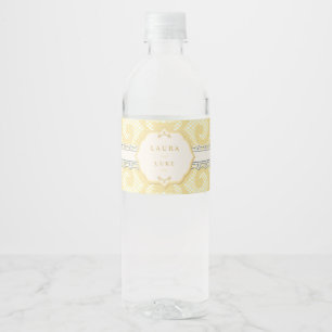 Elegant gouden kant waterfles etiket