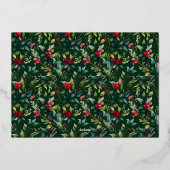 Elegant Gouden Kerst Botanisch Lijst Folie Feestdagenkaart (Achterkant)