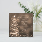 Elegant gouden kerst repetitie diner kaart (Staand voorkant)