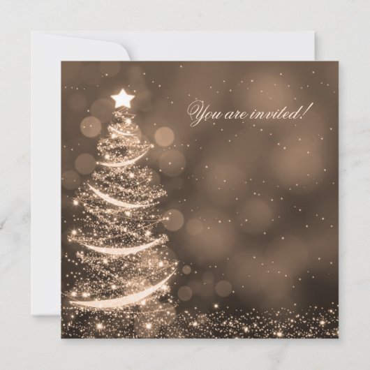 Elegant gouden kerst repetitie diner kaart (Achterkant)