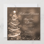 Elegant gouden kerst repetitie diner kaart (Voorkant)