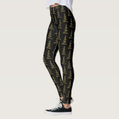 Elegant gouden kerstbomen - Zwarte Leggings (Links)