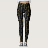 Elegant gouden kerstbomen - Zwarte Leggings (Voorkant)