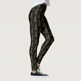 Elegant gouden kerstbomen - Zwarte Leggings