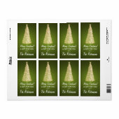 Elegant Gouden Kerstboom Gift Label Groen (Full Sheet)