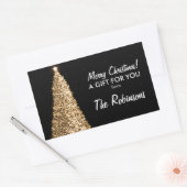 Elegant Gouden Kerstboom Gift Label Zwart (Envelop)