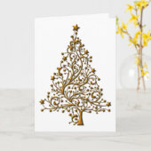 Elegant gouden kerstboom kaart (Gele Bloem)
