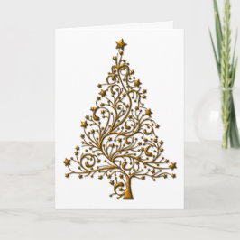 Elegant gouden kerstboom kaart