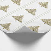 Elegant gouden kerstboom op witte cadeauverpakking cadeaupapier (Hoek)