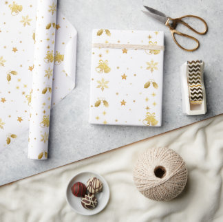 Elegant Gouden Kerstcadeau Inpakpapier