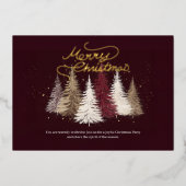 Elegant gouden kerstfeest folie uitnodiging (Voorkant)
