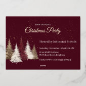 Elegant gouden kerstfeest folie uitnodiging (Achterkant)